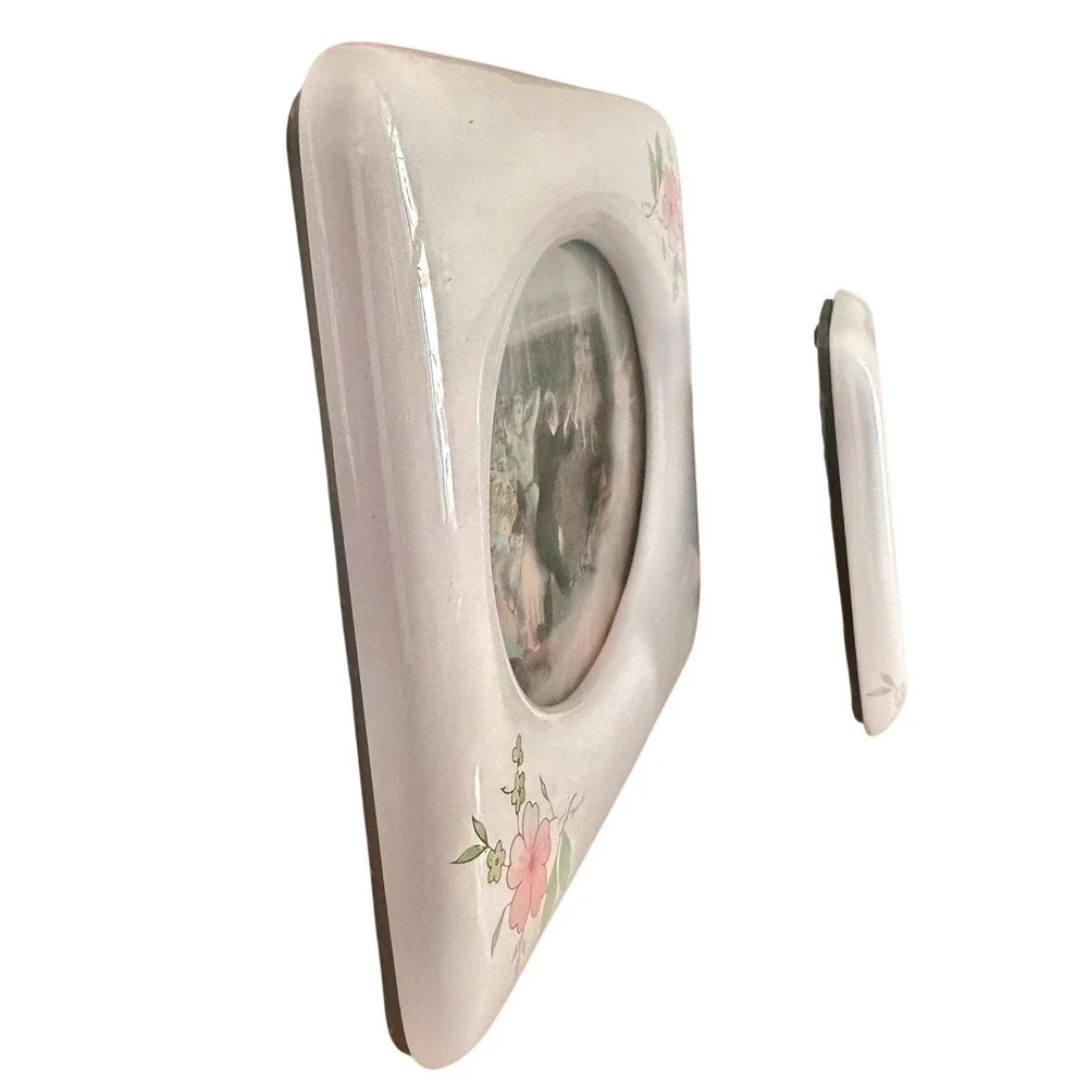 Vintage Floral Picture Frames & Light Switch Cover Set, Cottage Wall Decor